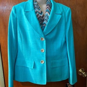 Two piece blazer jacket in sea green color